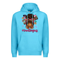 Ocean Blue small business afro messy bun Premium Hoodie - texasbilliewilder