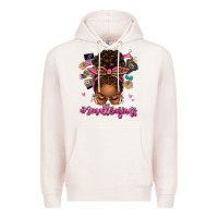 Pale Pink small business afro messy bun Premium Hoodie - texasbilliewilder