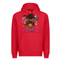 Red small business afro messy bun Premium Hoodie - texasbilliewilder