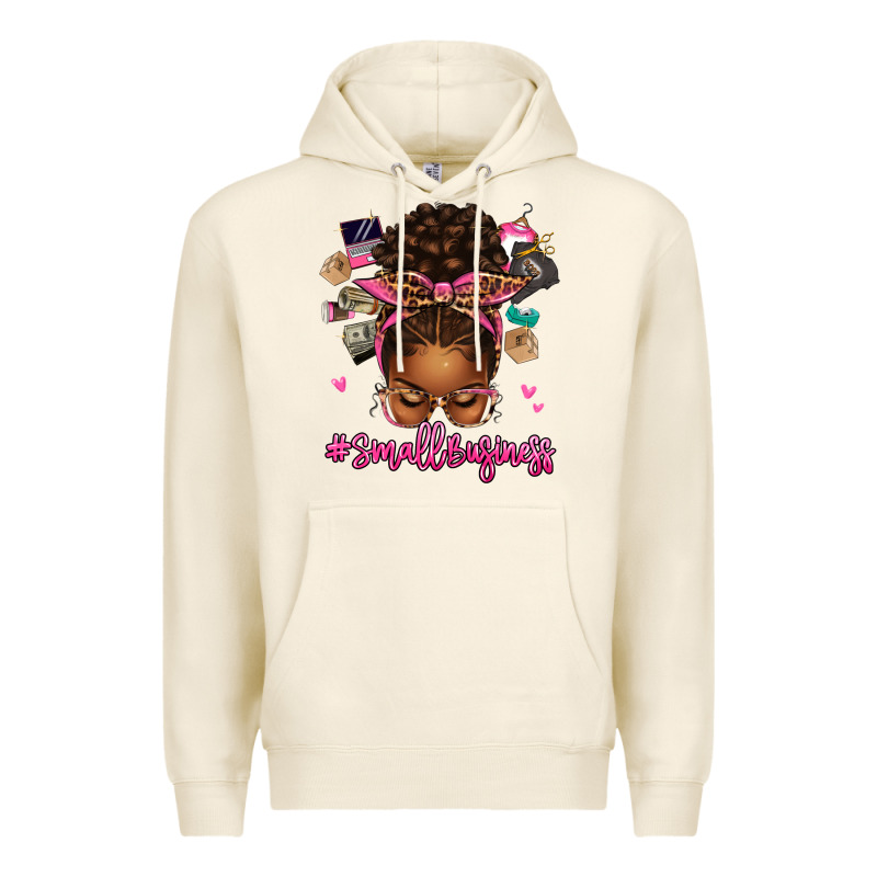 Small Business Afro Messy Bun Premium Hoodie by texasbilliewilder | Teevron