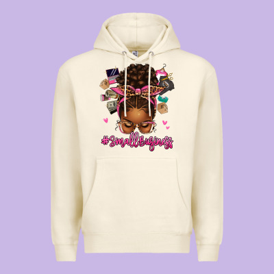 Premium Hoodie small business afro messy bun