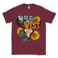 Burgundy Western Wild West Rodeo Classic Tee - BundleAndBundleShop