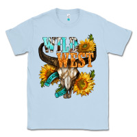 Dusty Blue Western Wild West Rodeo Classic Tee - BundleAndBundleShop