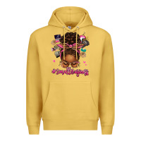Antique Gold small business afro messy bun Premium Hoodie - texasbilliewilder
