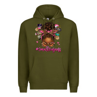 Army Green small business afro messy bun Premium Hoodie - texasbilliewilder