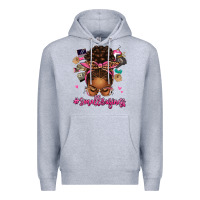 Heather Grey small business afro messy bun Premium Hoodie - texasbilliewilder