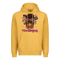 Mustard small business afro messy bun Premium Hoodie - texasbilliewilder