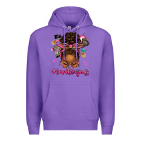 Purple small business afro messy bun Premium Hoodie - texasbilliewilder