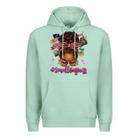Seafoam small business afro messy bun Premium Hoodie - texasbilliewilder