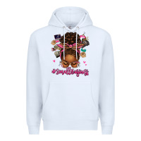 White small business afro messy bun Premium Hoodie - texasbilliewilder