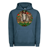 Pigment Midnight Navy Christmas Horse Urban Hoodie - RanaPortraitStore