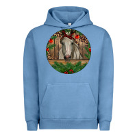 Pigment Pebble Blue Christmas Horse Urban Hoodie - RanaPortraitStore