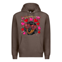 Coffee valentine's day  dachshund puppy Premium Hoodie - RanaPortraitStore