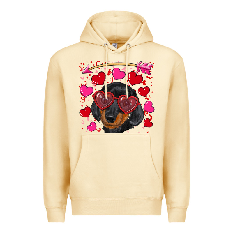 Valentine's Day  Dachshund Puppy Premium Hoodie by RanaPortraitStore | Teevron