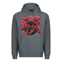 Rock valentine's day  dachshund puppy Premium Hoodie - RanaPortraitStore