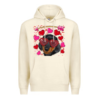 Sandshell valentine's day  dachshund puppy Premium Hoodie - RanaPortraitStore