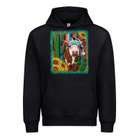 Black Western Christmas Cow Urban Hoodie - RanaPortraitStore