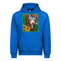 Cobalt Western Christmas Cow Urban Hoodie - RanaPortraitStore