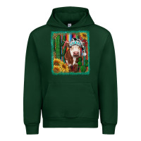 Forest Green Western Christmas Cow Urban Hoodie - RanaPortraitStore