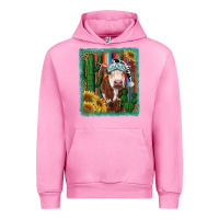 Fuchsia Pink Western Christmas Cow Urban Hoodie - RanaPortraitStore