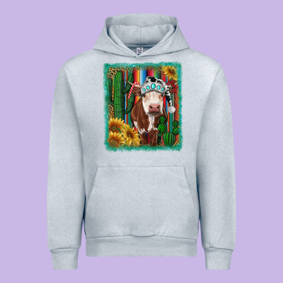 Urban Hoodie Western Christmas Cow