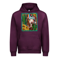 Mauve Wine Western Christmas Cow Urban Hoodie - RanaPortraitStore