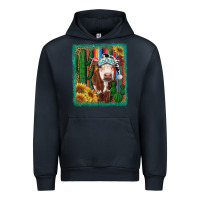 Navy Western Christmas Cow Urban Hoodie - RanaPortraitStore