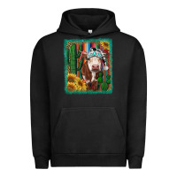 Pigment Black Western Christmas Cow Urban Hoodie - RanaPortraitStore