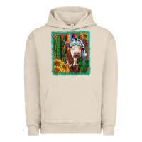 Pigment French Oak Western Christmas Cow Urban Hoodie - RanaPortraitStore