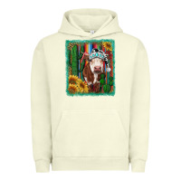 Pigment Pistachio Western Christmas Cow Urban Hoodie - RanaPortraitStore