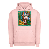 Pigment Salmon Western Christmas Cow Urban Hoodie - RanaPortraitStore