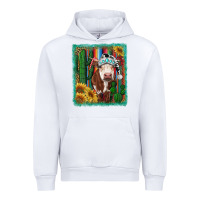 White Western Christmas Cow Urban Hoodie - RanaPortraitStore