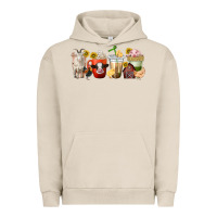Pigment French Oak farm animals coffee cups Urban Hoodie - texasbilliewilder