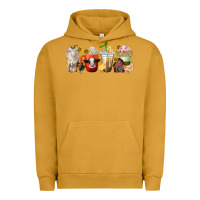 Pigment Peanut Butter farm animals coffee cups Urban Hoodie - texasbilliewilder
