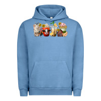 Pigment Pebble Blue farm animals coffee cups Urban Hoodie - texasbilliewilder