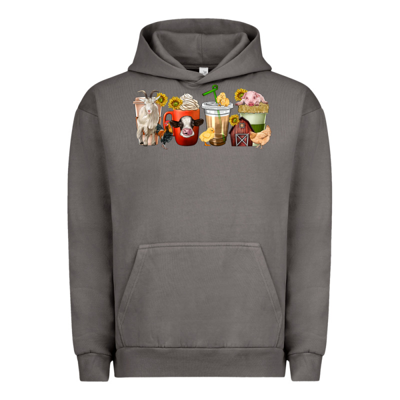 Farm Animals Coffee Cups Urban Hoodie by texasbilliewilder | Teevron