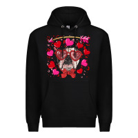 Black Valentine's day  english bulldog Premium Hoodie - RanaPortraitStore