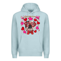 Blue Mist Valentine's day  english bulldog Premium Hoodie - RanaPortraitStore