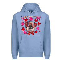 Colony Blue Valentine's day  english bulldog Premium Hoodie - RanaPortraitStore