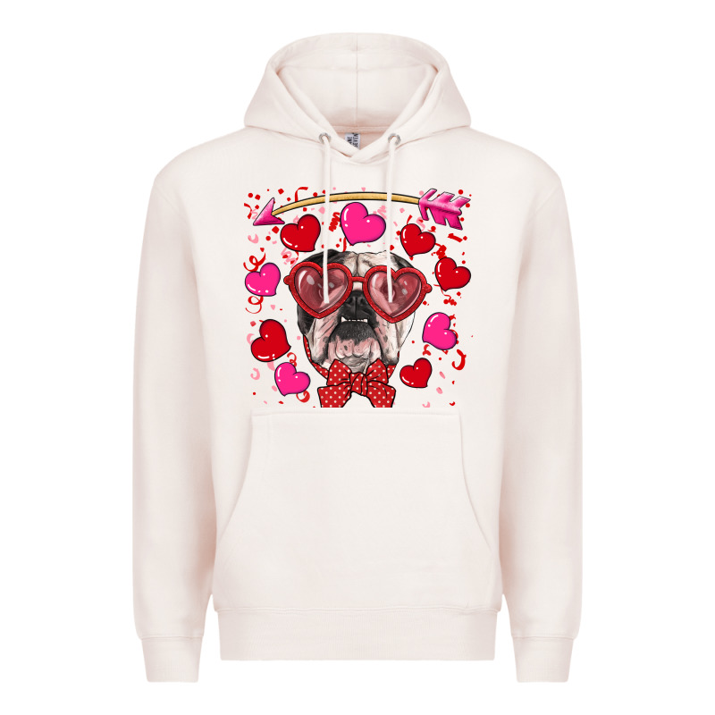 Valentine's Day  English Bulldog Premium Hoodie by RanaPortraitStore | Teevron