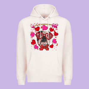 Valentine's Day  English Bulldog Premium Hoodie Designed By Ranaportraitstore