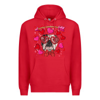 Red Valentine's day  english bulldog Premium Hoodie - RanaPortraitStore