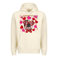 Sandshell Valentine's day  english bulldog Premium Hoodie - RanaPortraitStore