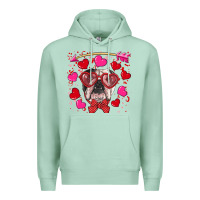 Seafoam Valentine's day  english bulldog Premium Hoodie - RanaPortraitStore