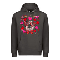Smoke Valentine's day  english bulldog Premium Hoodie - RanaPortraitStore