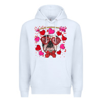White Valentine's day  english bulldog Premium Hoodie - RanaPortraitStore