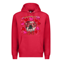 Cardinal Valentine's day  english bulldog Premium Hoodie - RanaPortraitStore