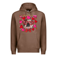 Chestnut Valentine's day  english bulldog Premium Hoodie - RanaPortraitStore