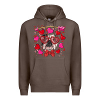 Coffee Valentine's day  english bulldog Premium Hoodie - RanaPortraitStore
