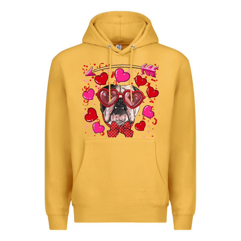 Valentine's Day  English Bulldog Premium Hoodie by RanaPortraitStore | Teevron